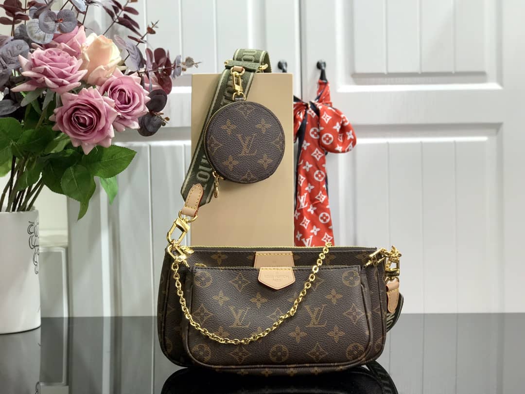 Best Replica Louis Vuitton Monogram Canvas Multi Pochette Replica Green M44823 - Colareps