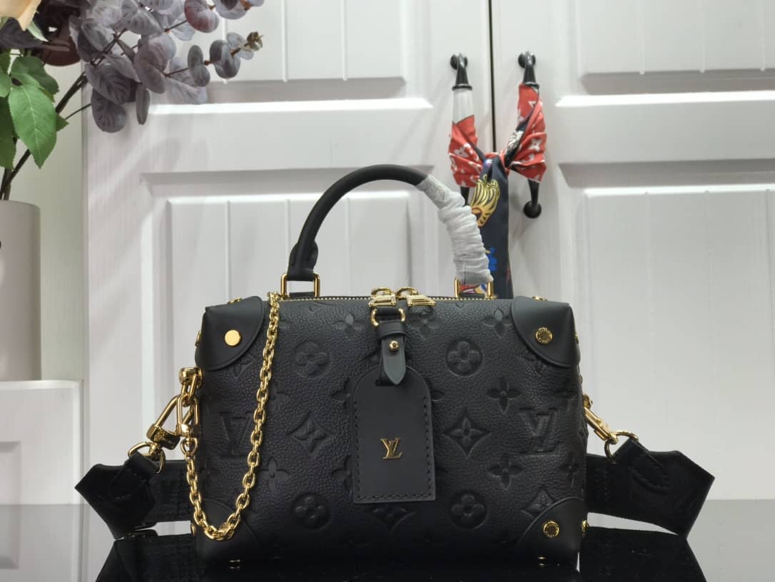 Best Replica Louis Vuitton Petite Malle Souple Monogram Replica Bag Black M45571 - Colareps