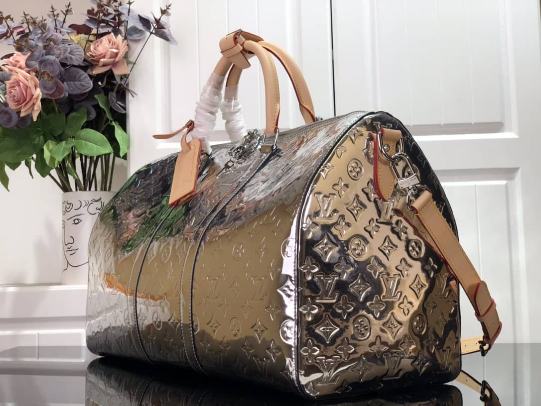 Best Replica Louis Vuitton Keepall Bandouliere 50 Silver Mirror Monogram Bag Replica M45886 - Colareps