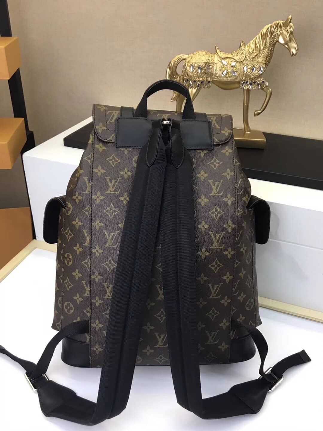 Best Replica Louis Vuitton Christopher PM Monogram Macassar Canvas Leather Replica Backpack M43735 - Colareps