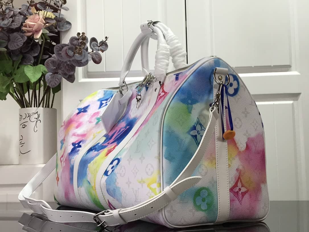 Best Replica Louis Vuitton Keepall Watercolor Bandouliere 50 Travel Bag Replica Colorful M45758 - Colareps