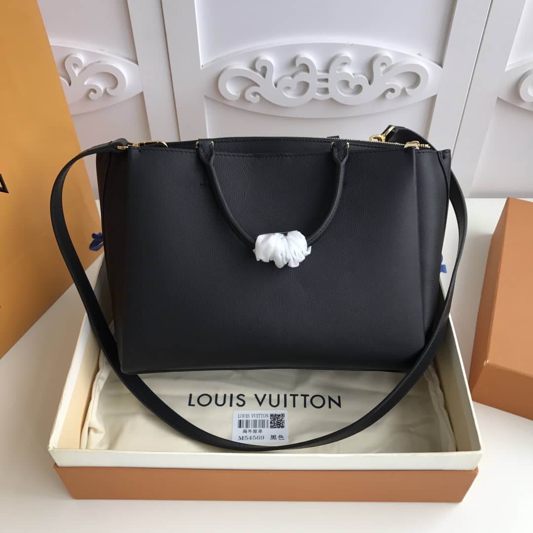 Best Replica Louis Vuitton Lockmeto Leather Tote Replica Black M54569 - Colareps