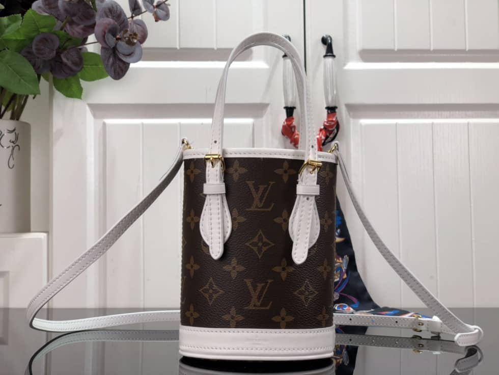 Best Replica Louis Vuitton Nano Monogram Brown M81489 Replica Bucket Bag - Colareps