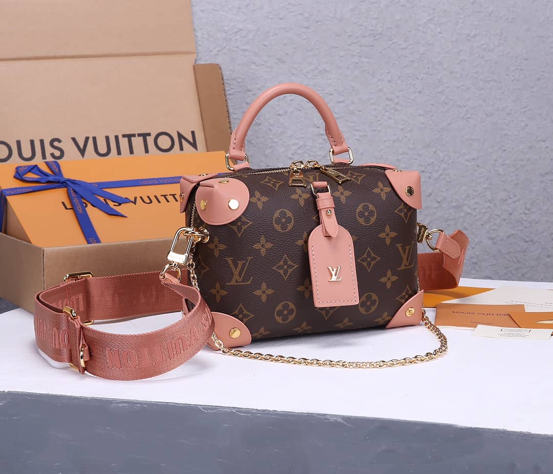 Best Replica Louis Vuitton Petite Malle Souple Monogram Bag Replica Pink M45571 - Colareps