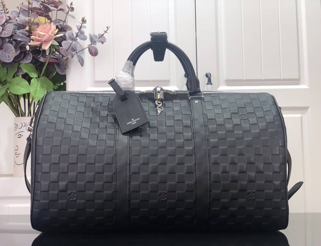 Best Replica Louis Vuitton Keepall Bandouliere 45 Damier Amphini Boston Leather Bag Replica N41145 - Colareps