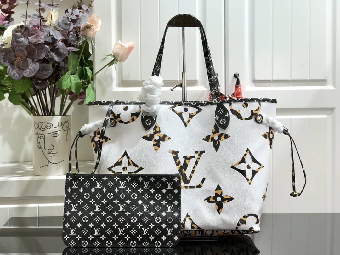 Best Replica Louis Vuitton Monogram Canvas Neverfull MM Bag Replica White M41177 - Colareps