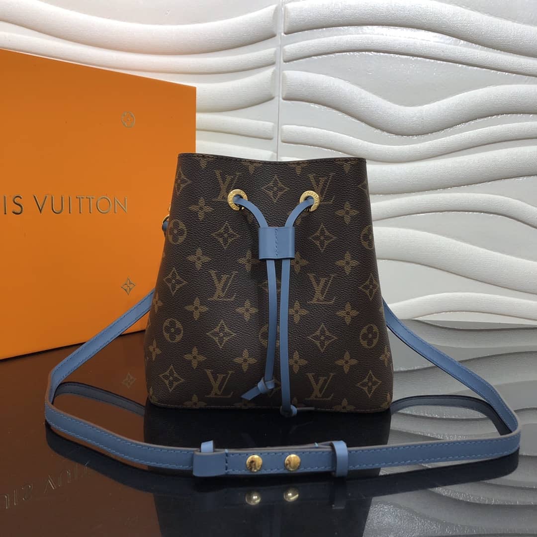 Best Replica Louis Vuitton Noe Monogram Canvas Replica Bucket Bag Blue - Colareps