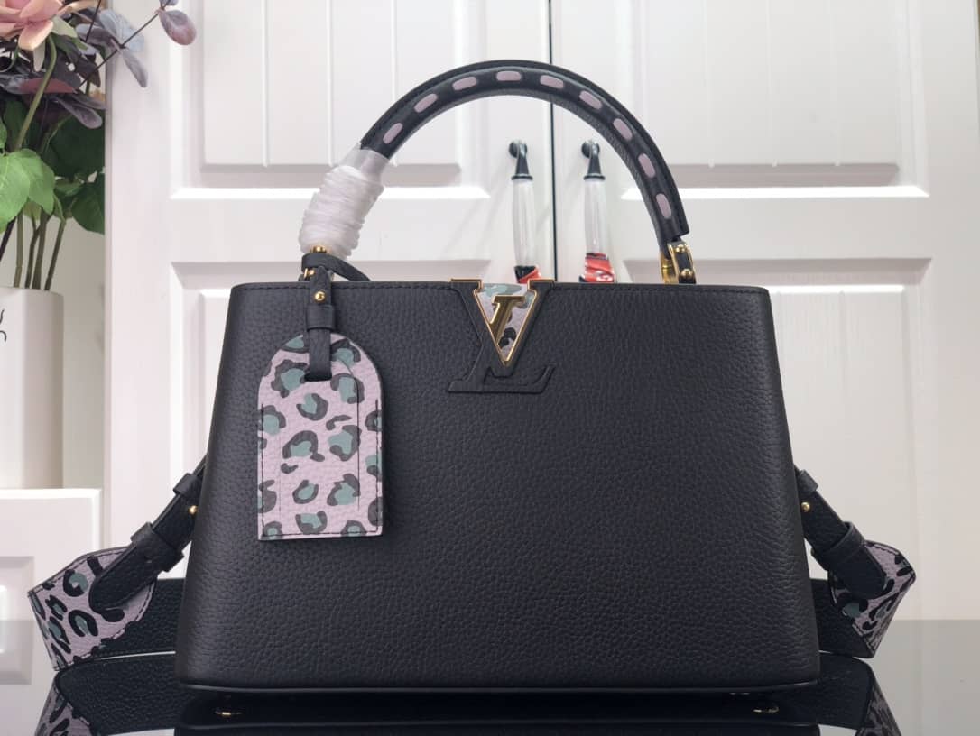 Best Replica Louis Vuitton Capucines MM Black Replica Bag M57361 - Colareps
