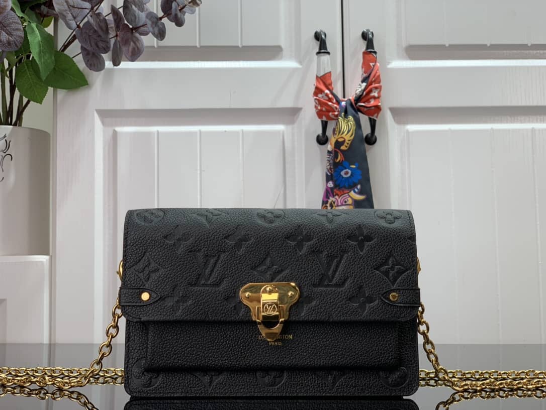 Best Replica Best Replica Louis Vuitton Vavin Chain Empreinte Leather Replica Bag Black M63398(ColaReps) - Colareps