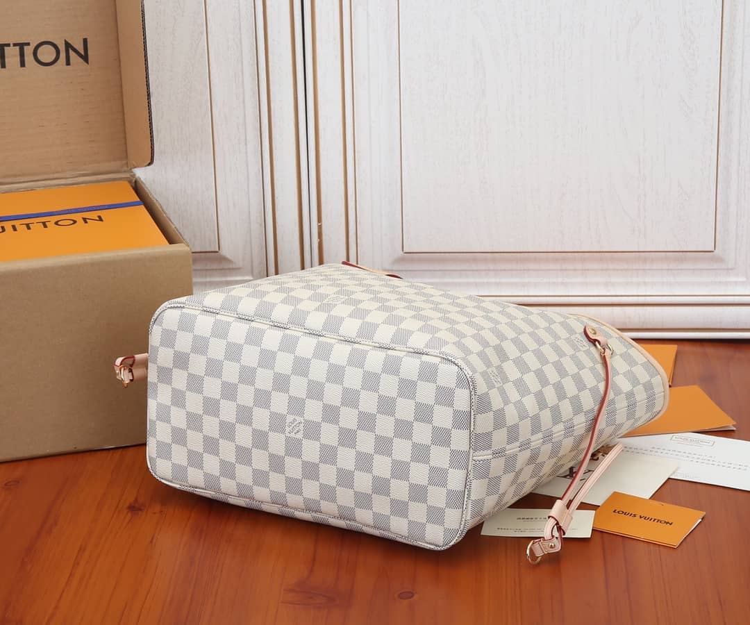 Best Replica Louis Vuitton Neverfull Dupe MM Damier Azur Tote N41361 - Colareps