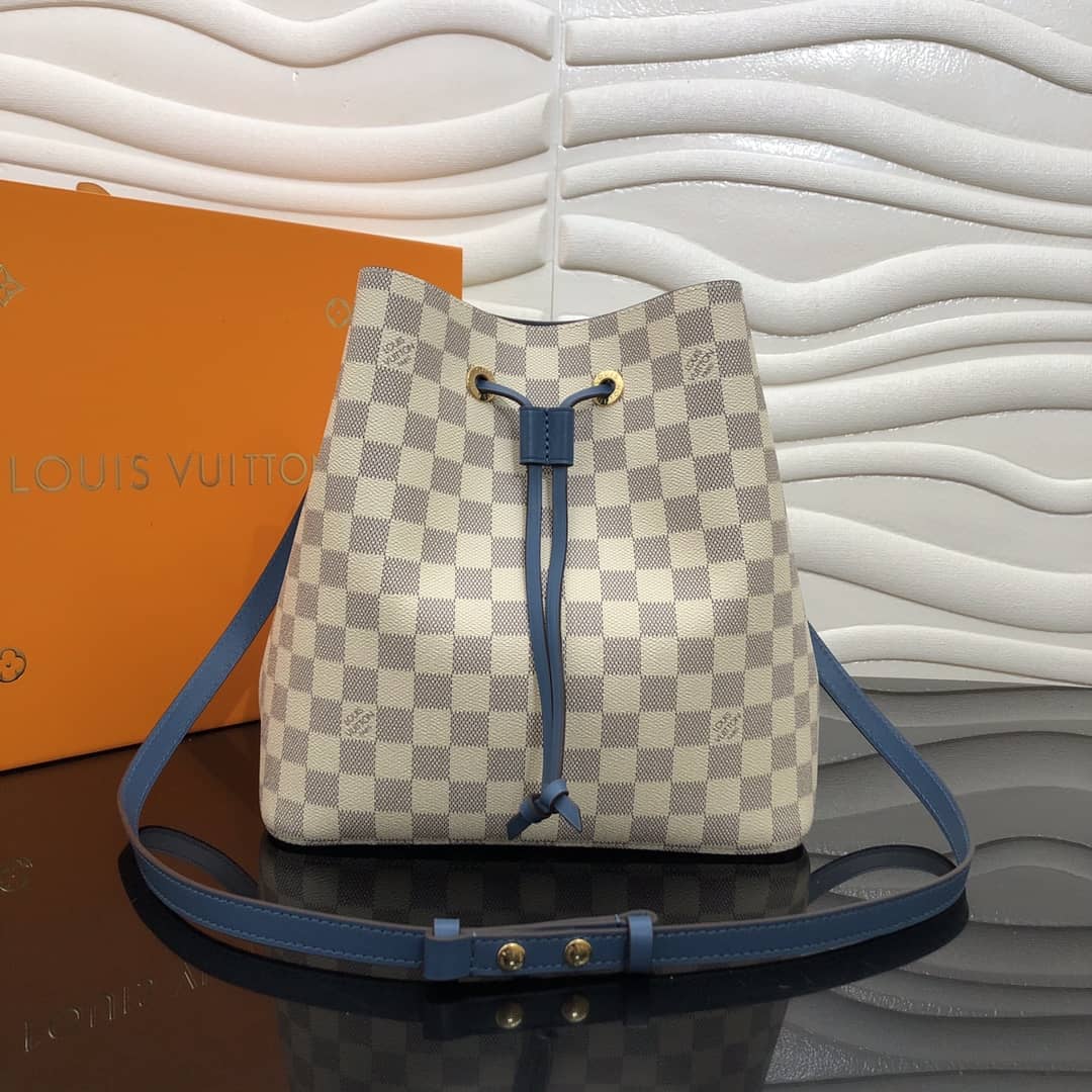 Best Replica Louis Vuitton Neonoe Replica Bucket Bag Beige Blue M44020 - Colareps