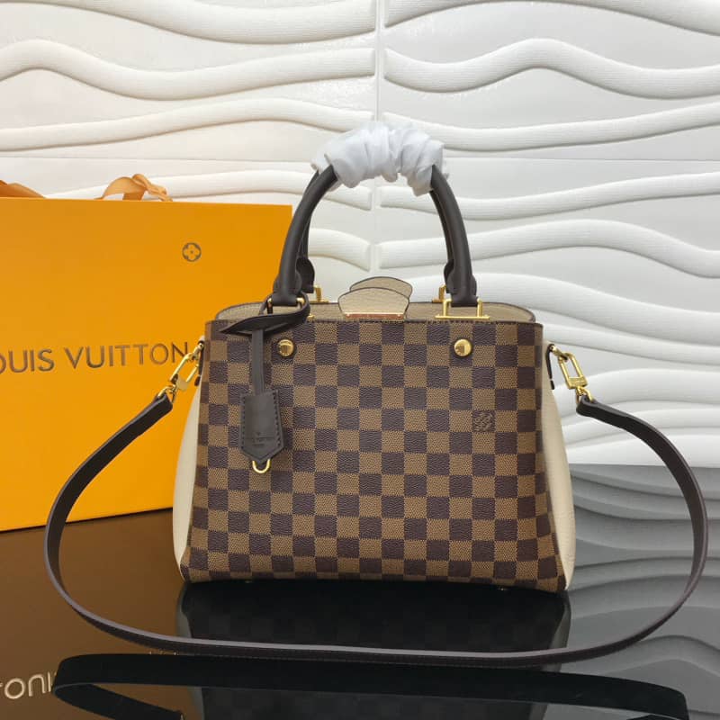 Best Replica Louis Vuitton Damier Ebene Canvas Brittany Bag Replica Apricot M41674 - Colareps