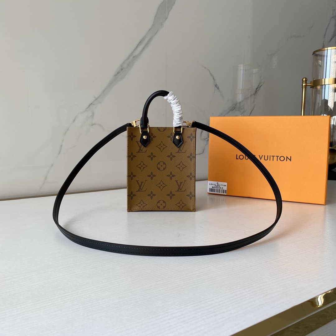 Best Replica Louis Vuitton Monogram Petit Sac Plat 2Way Replica Shoulder Bag Brown M69442 - Colareps
