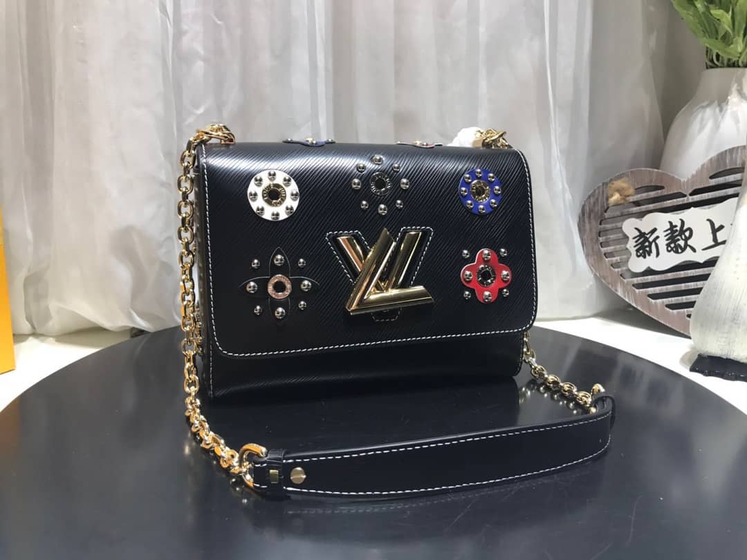 Best Replica Louis Vuitton Epi Leather Twist MM Replica Bag Black - Colareps