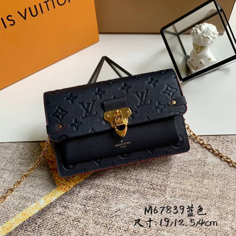 Best Replica Louis Vuitton Monogram Empreinte Vavin Chain Long Wallet Replica Blue M67839 - Colareps