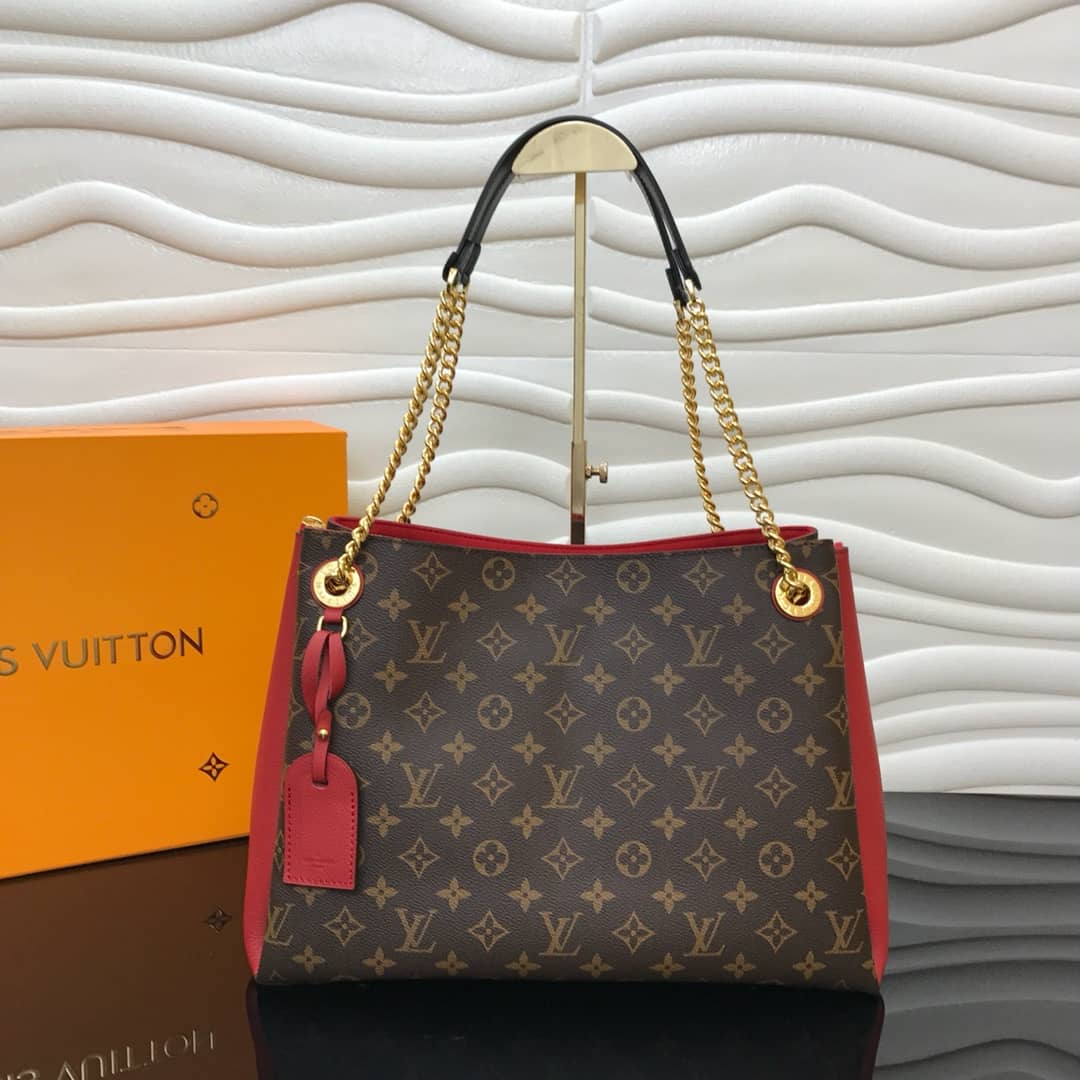 Best Replica Louis Vuitton Surene MM Monogram Chain Shoulder Bag Replica Red M43772 - Colareps