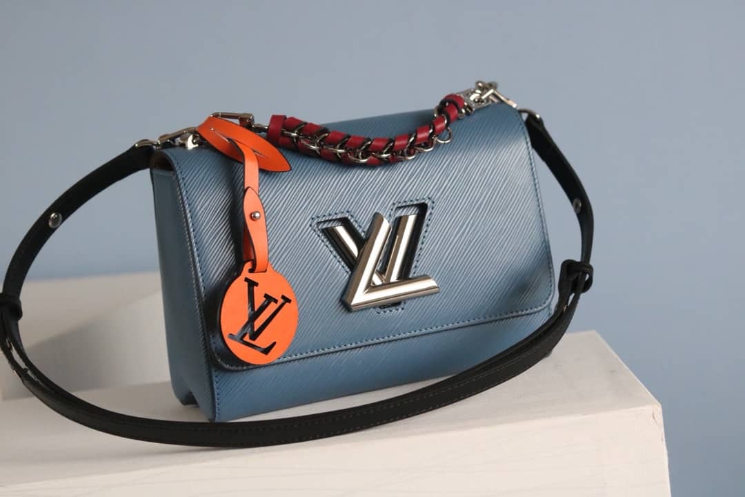 Best Replica LV Tote Dupe Twist MM Crossbody Bag Replica Blue M50305 - Colareps