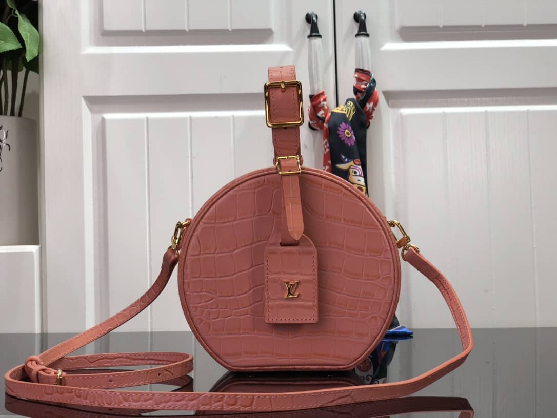 Best Replica Louis Vuitton Petite Boite Chapeau Crocodilien Brillant Replica Bag Pink N93597 - Colareps