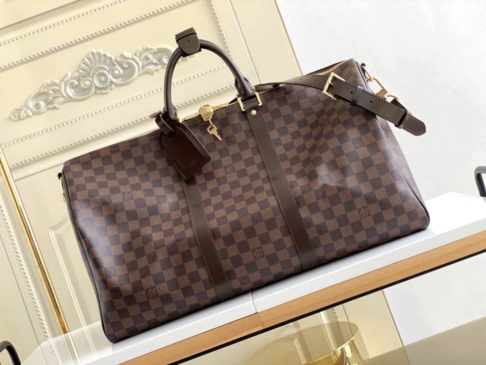 Best Replica LV Duffle Bag Replica Monogram Keepall Bandouliere 50 Boston Bag Brown M41416 - Colareps