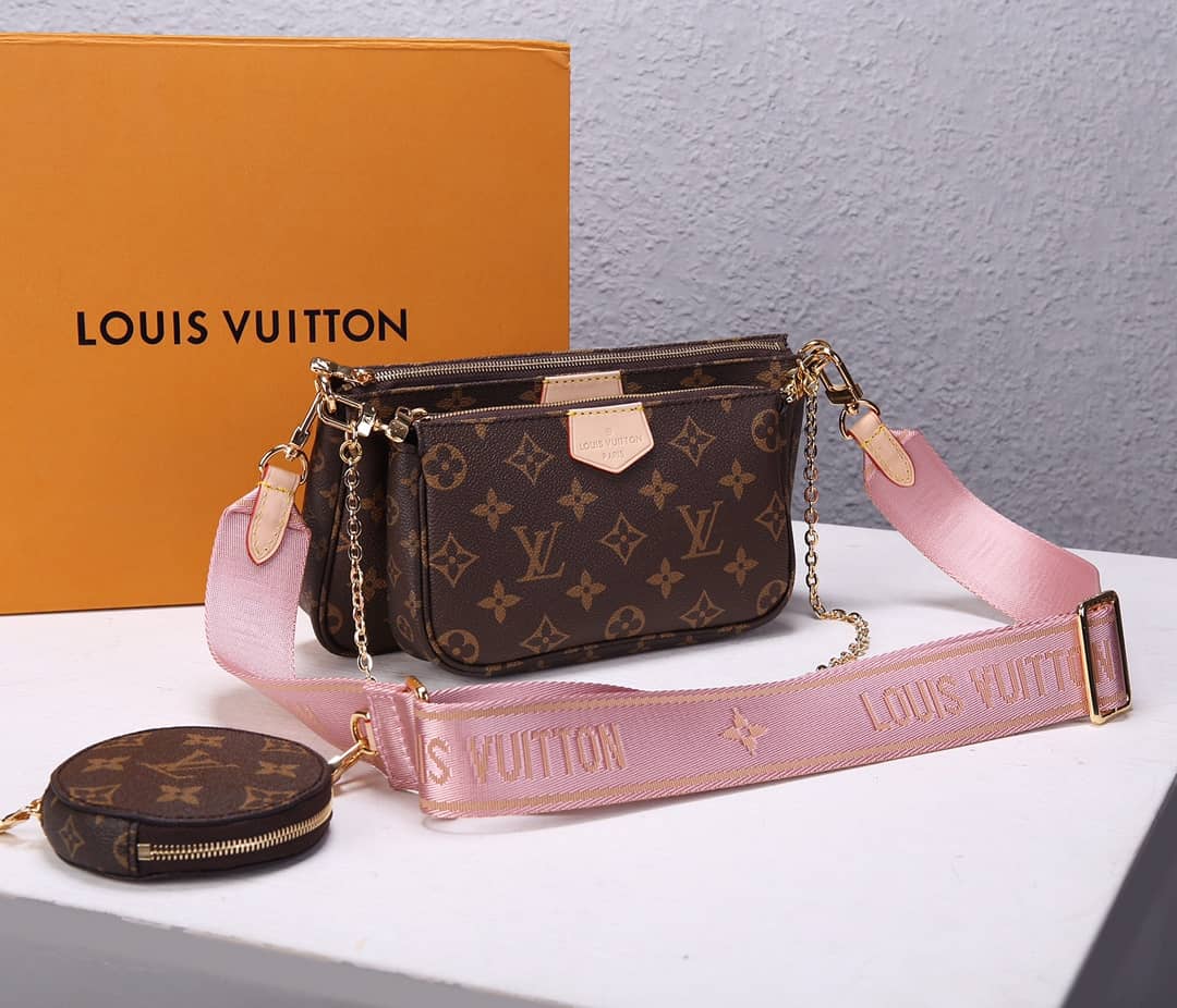 Best Replica Louis Vuitton Multi Pochette Accessoires Replica Crossbody Bag Pink M44840 - Colareps
