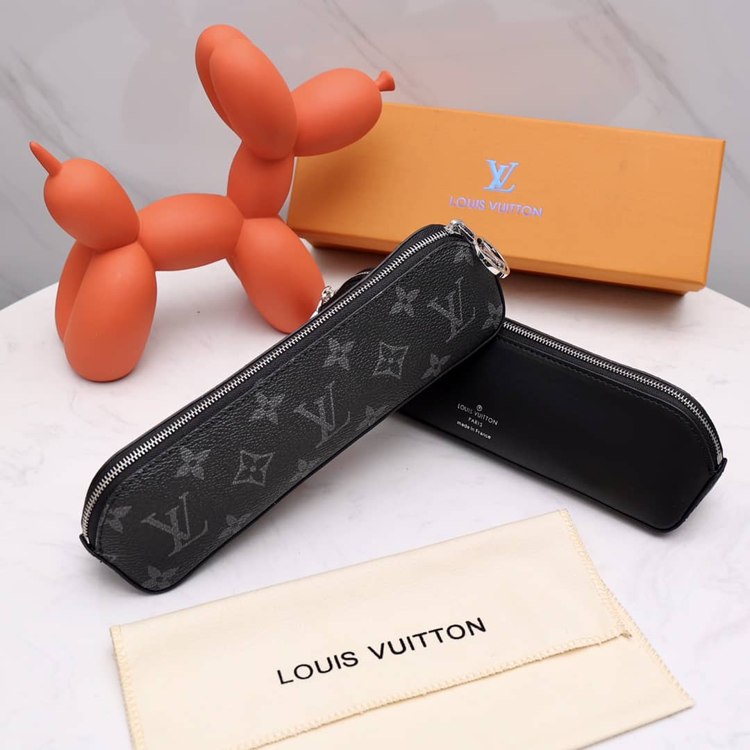 Best Replica Louis Vuitton Pencil Pouch Elizabeth Monogram Canvas Replica Black GI0009 - Colareps