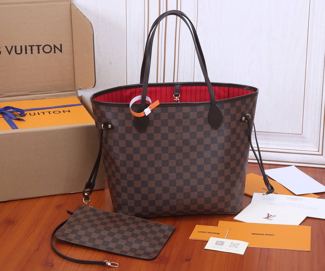 Best Replica Louis Vuitton Neverfull Dupe MM Damier Ebene Tote N41358 - Colareps