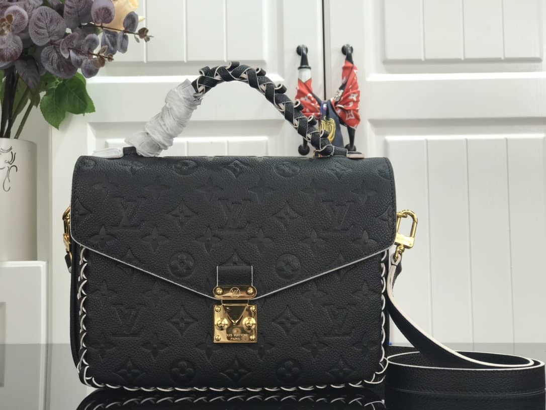 Best Replica Louis Vuitton Pochette Metis Braided Monogram Empreinte Replica Black M43942 - Colareps