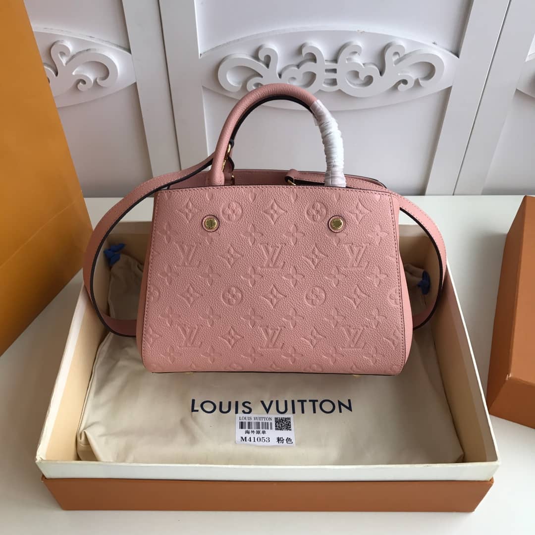 Best Replica Louis Vuitton Monogram Montaigne BB Empreinte Bag Replica Pink M41053 - Colareps