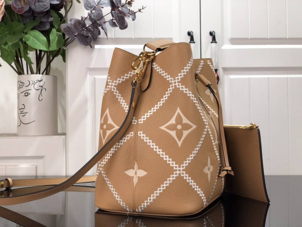 Best Replica Louis Vuitton NeoNoe MM Brown M46023 Replica Bucket Bag - Colareps