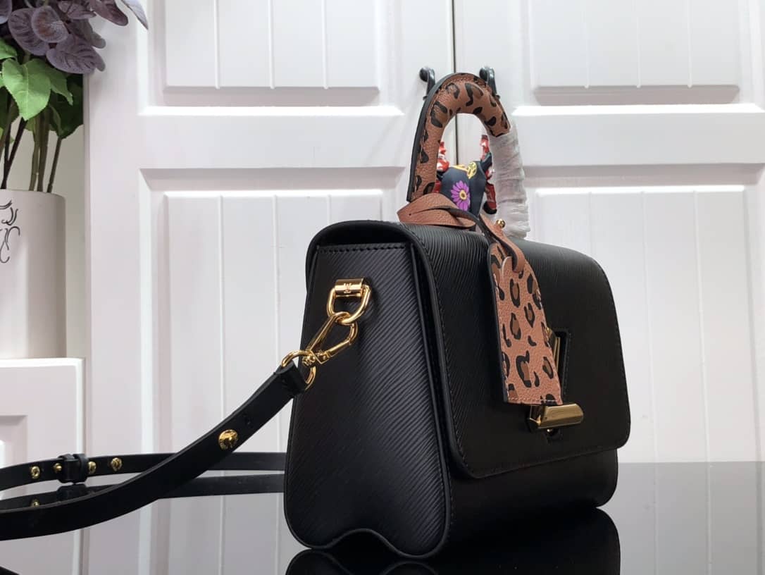 Best Replica Louis Vuitton Twist MM Epi Grained Leather Replica Bag Black M58689 - Colareps