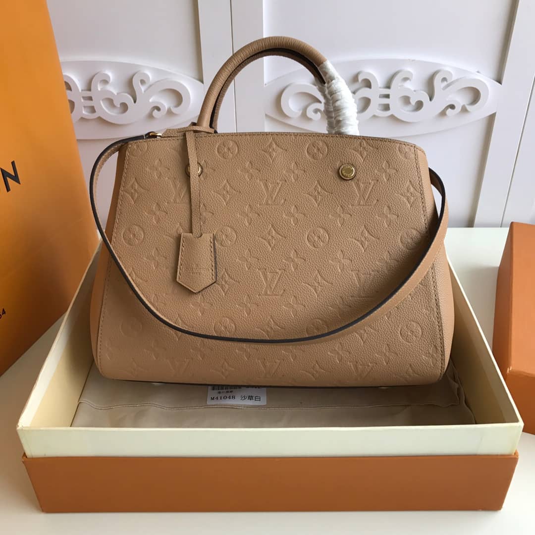 Best Replica Louis Vuitton Monogram Montaigne MM Shoulder Bag Replica Apricot M41048 - Colareps