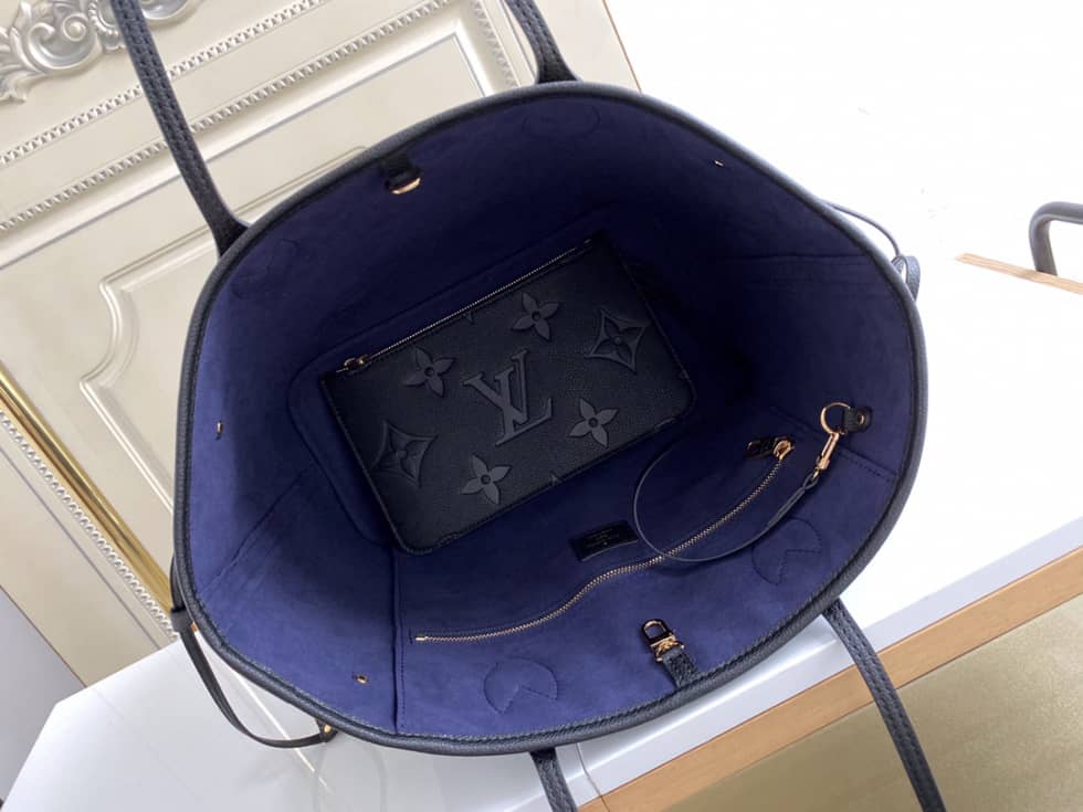 Best Replica Louis Vuitton Monogram Empreinte Neverfull MM Black M45686 Replica Tote - Colareps