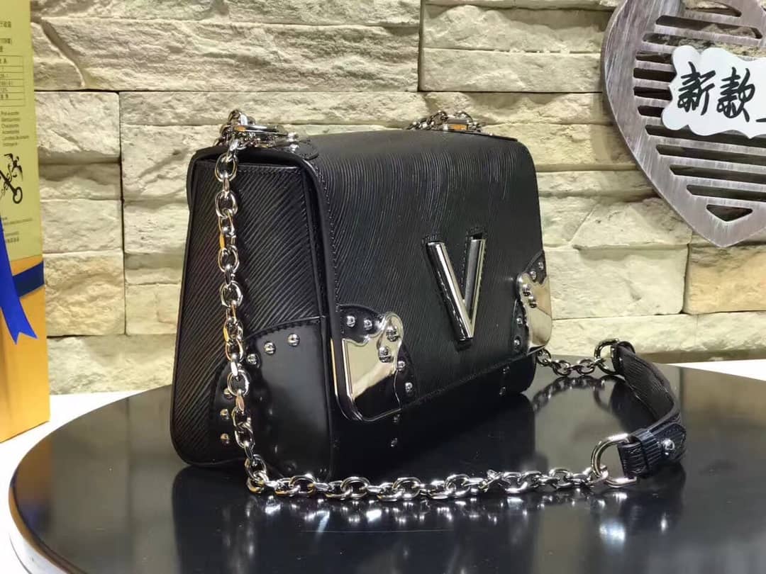 Best Replica Louis Vuitton Replica Twist MM Epi Leather Bag Black - Colareps