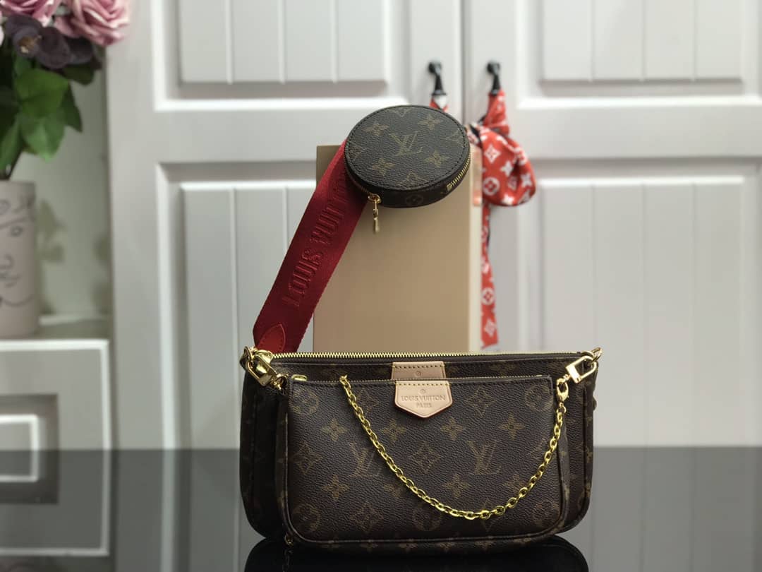 Best Replica Louis Vuitton Monogram Canvas Multi Pochette Replica Red M44823 - Colareps