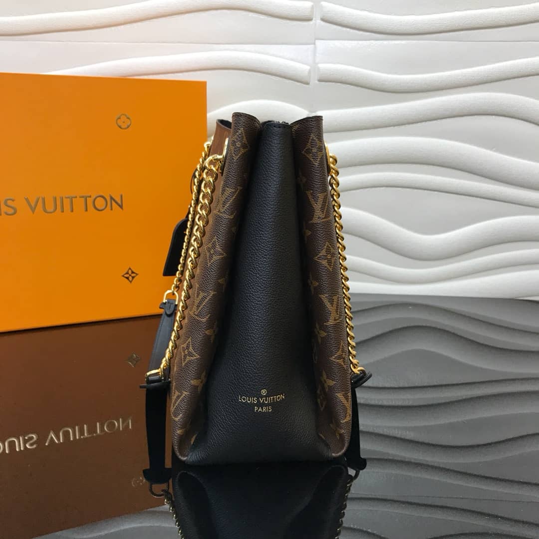 Best Replica Louis Vuitton Surene MM Monogram Chain Shoulder Bag Replica Black M43772 - Colareps