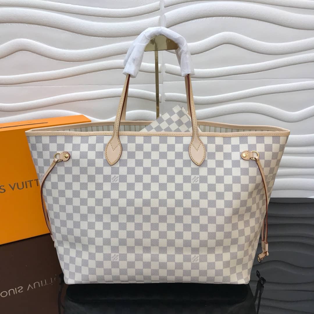 Best Replica Louis Vuitton Neverfull GM Damier Azur Tote Replica White N40990 - Colareps