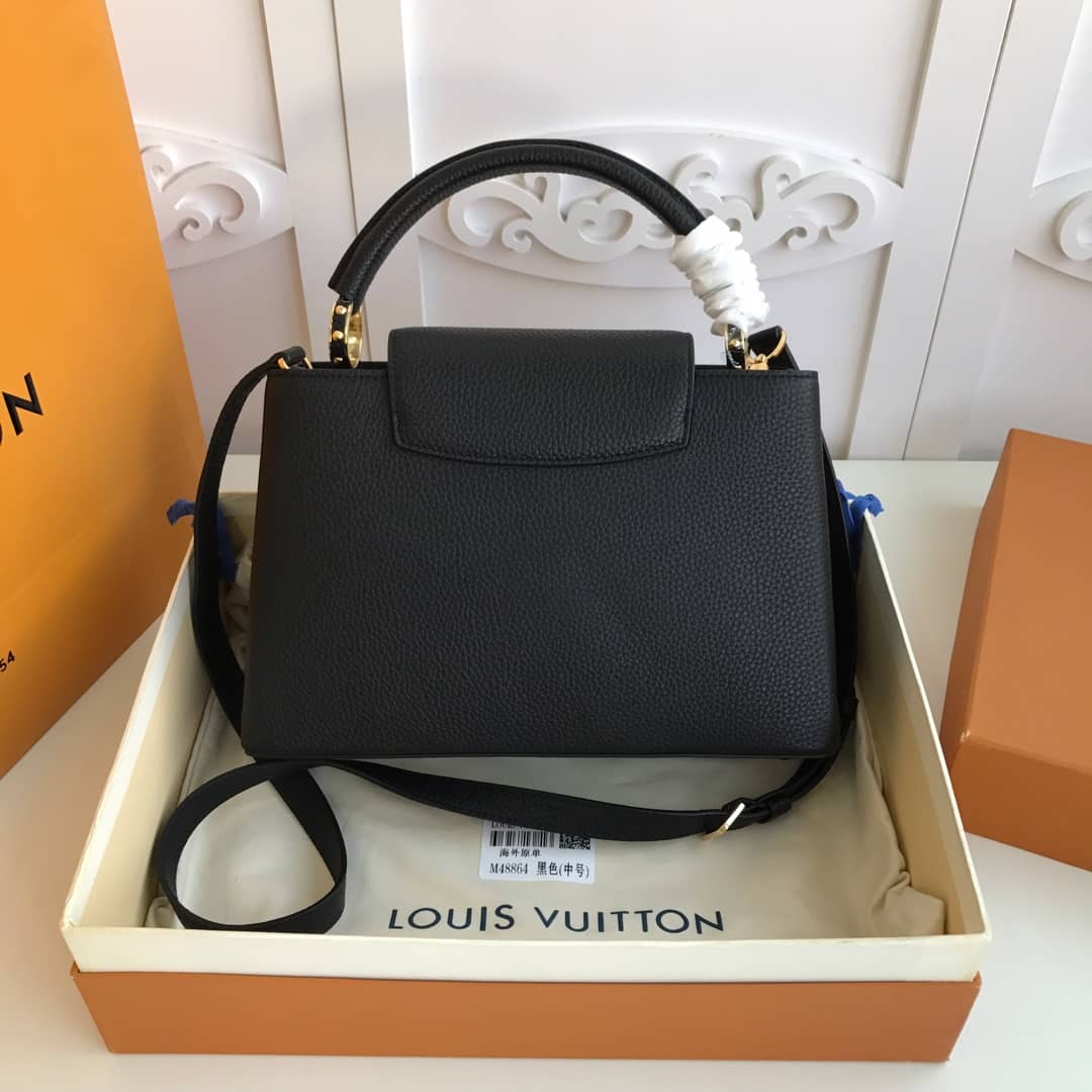 Best Replica Louis Vuitton Capucines MM Bag Black Replica M48864 - Colareps
