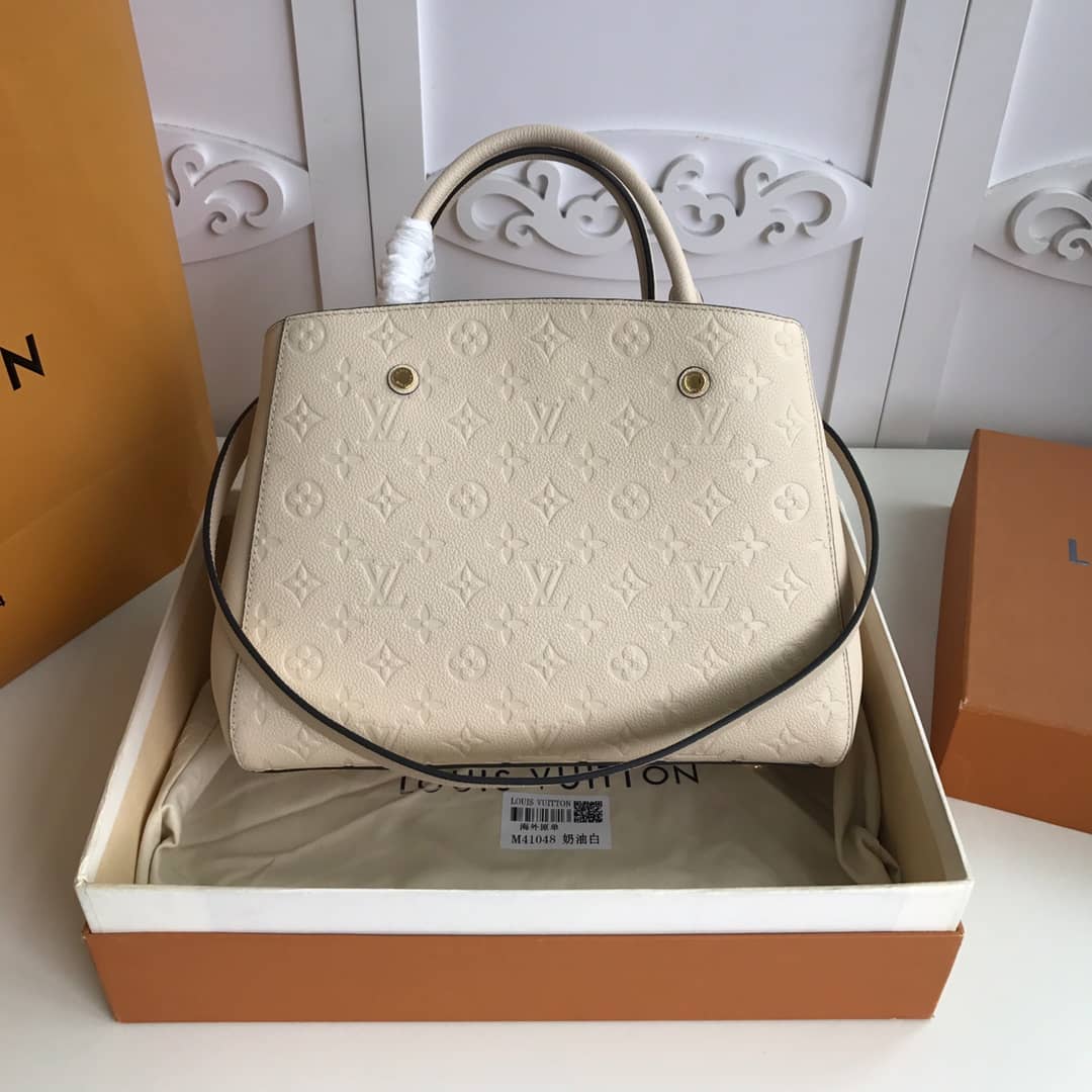 Best Replica Louis Vuitton Monogram Montaigne MM Shoulder Bag Replica White M41048 - Colareps