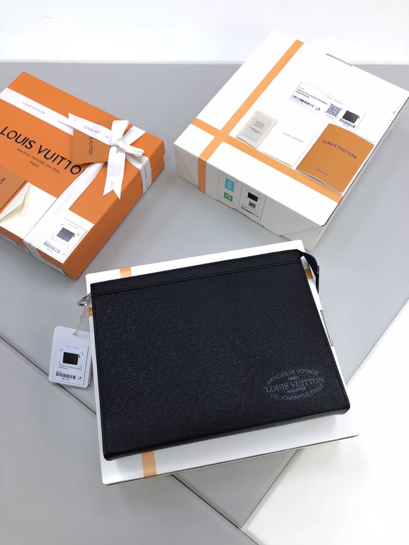 Best Replica Louis Vuitton Pochette Voyage MM Replica Clutch Black M30395 - Colareps