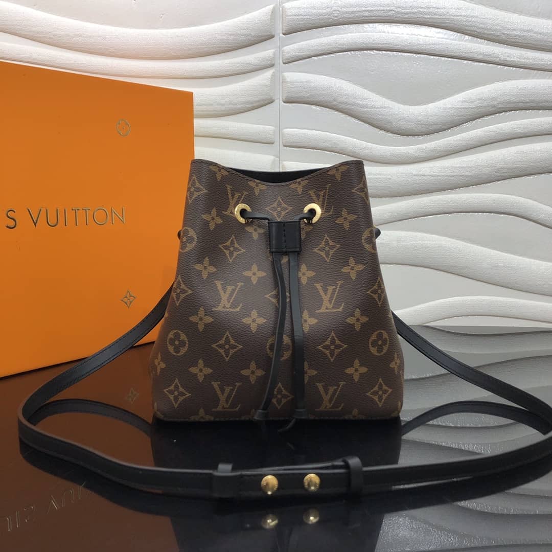 Best Replica Louis Vuitton Noe Monogram Canvas Replica Bucket Bag Black - Colareps