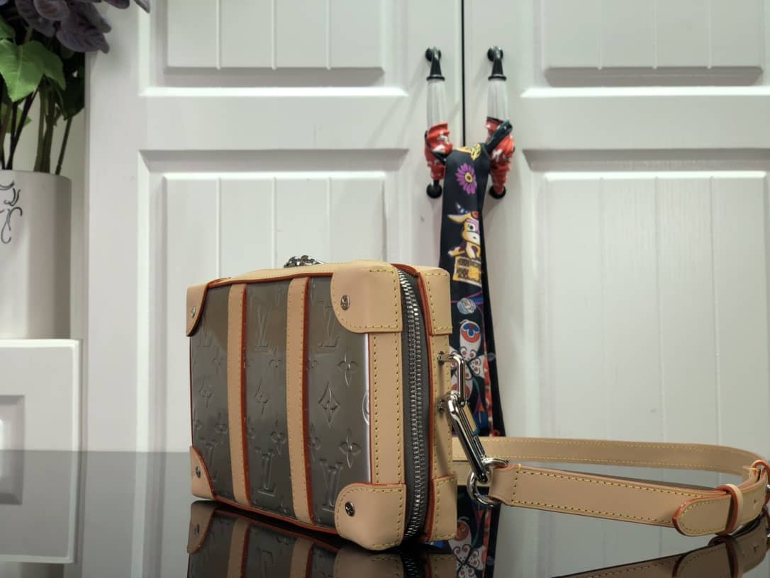 Best Replica Louis Vuitton Soft Trunk Monogram Mirror Coated Canvas Replica Bag Silver M45880 - Colareps