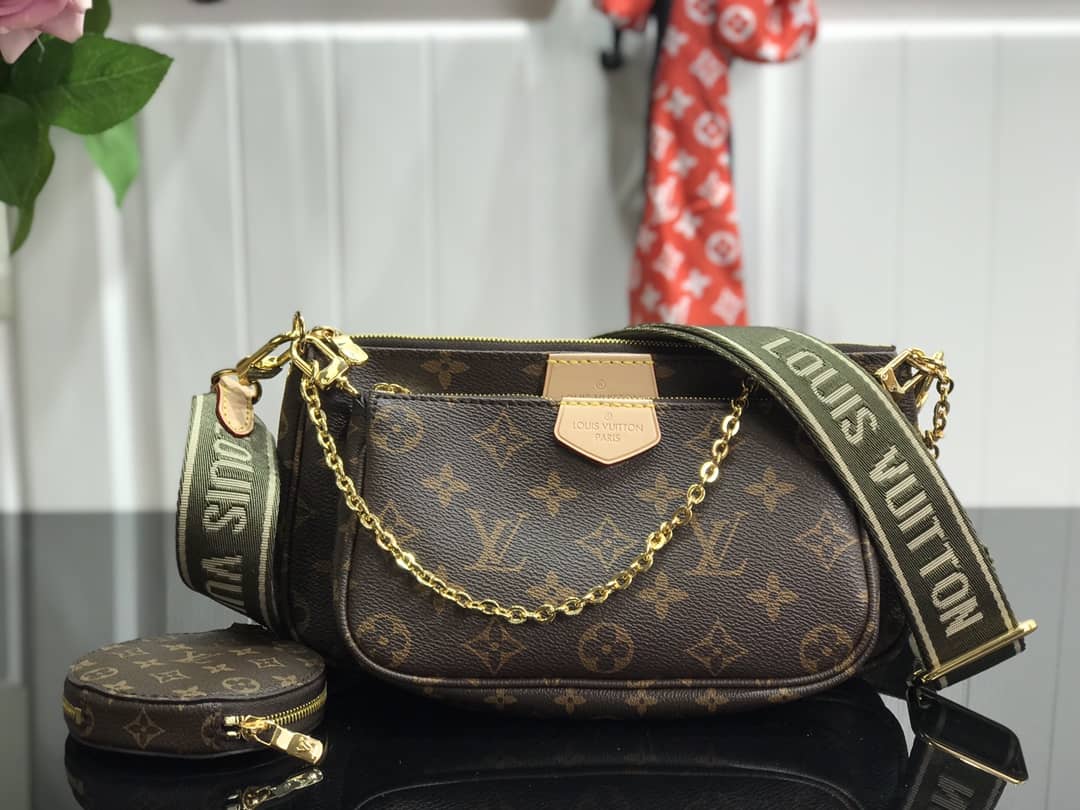Best Replica Louis Vuitton Monogram Canvas Multi Pochette Replica Green M44823 - Colareps