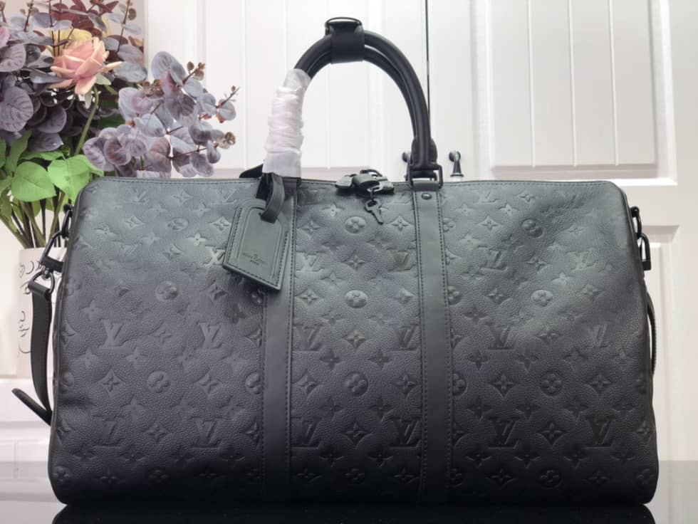 Best Replica LV Duffle Bag Replica Keepall Bandoulire 50 Taurillon Monogram Black M59025 - Colareps