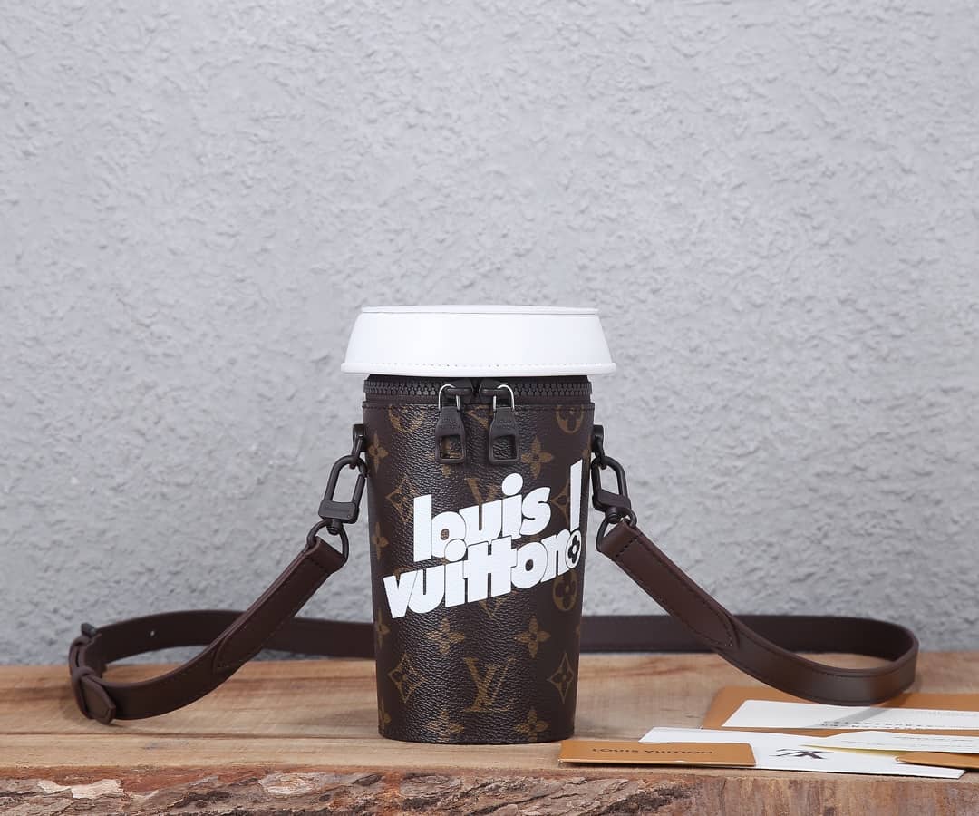 Best Replica Louis Vuitton Vintage Monogram Coated Canvas Coffee Cup Replica Pouch M80812 - Colareps