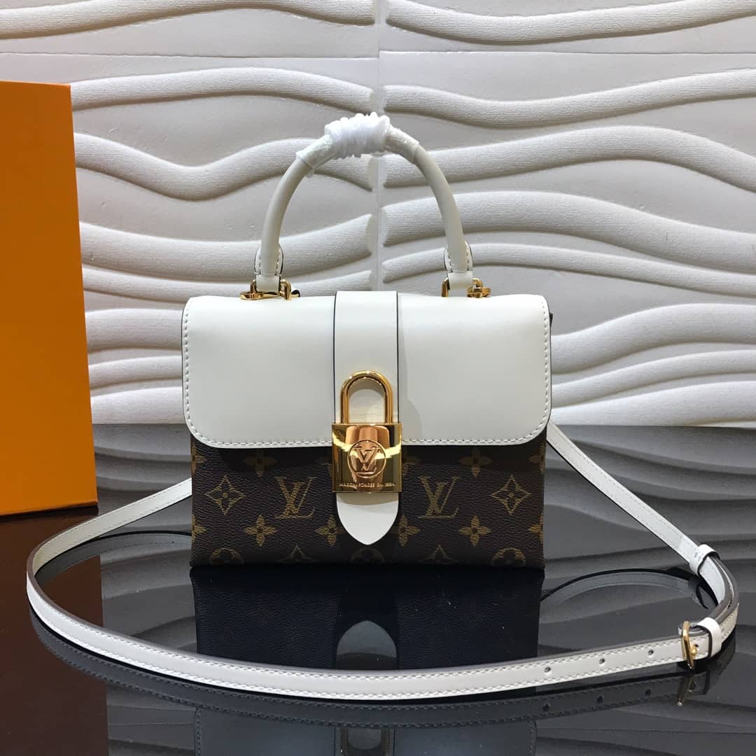 Best Replica Louis Vuitton Locky BB Replica Crossbody Bag White M44321 - Colareps