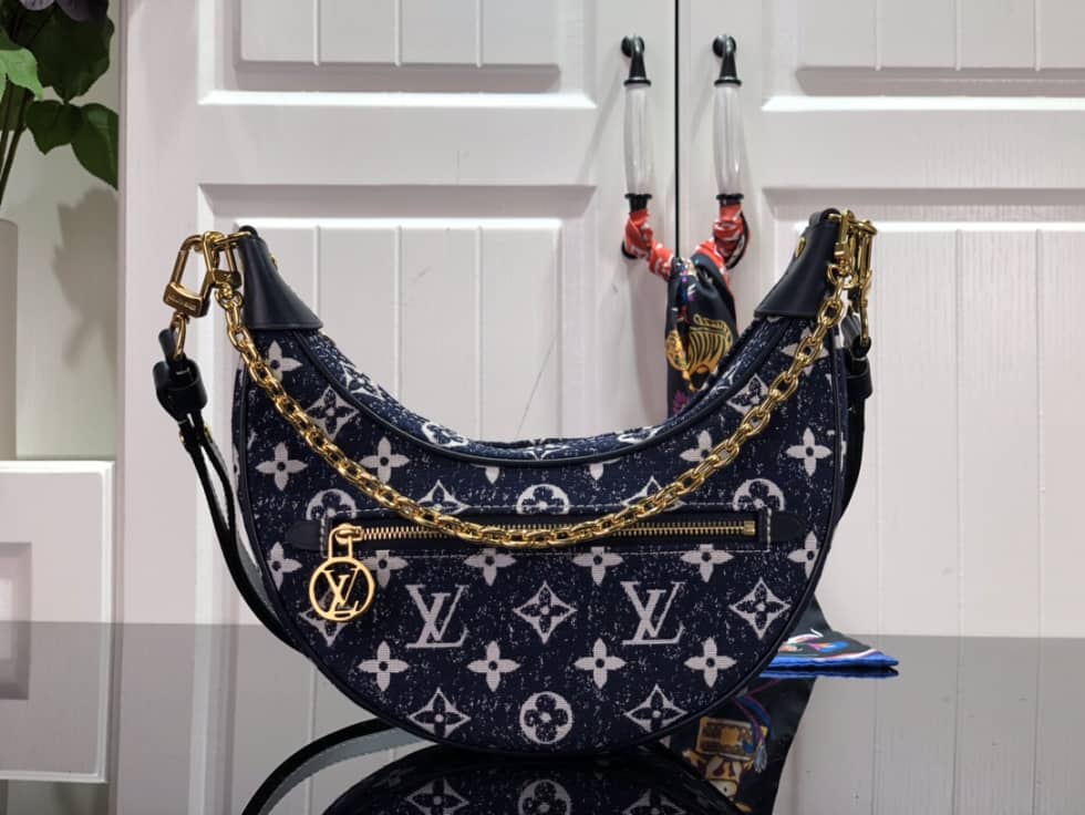 Best Replica Louis Vuitton Loop Monogram Denim Ecru Blue M81094 Replica Hobo - Colareps