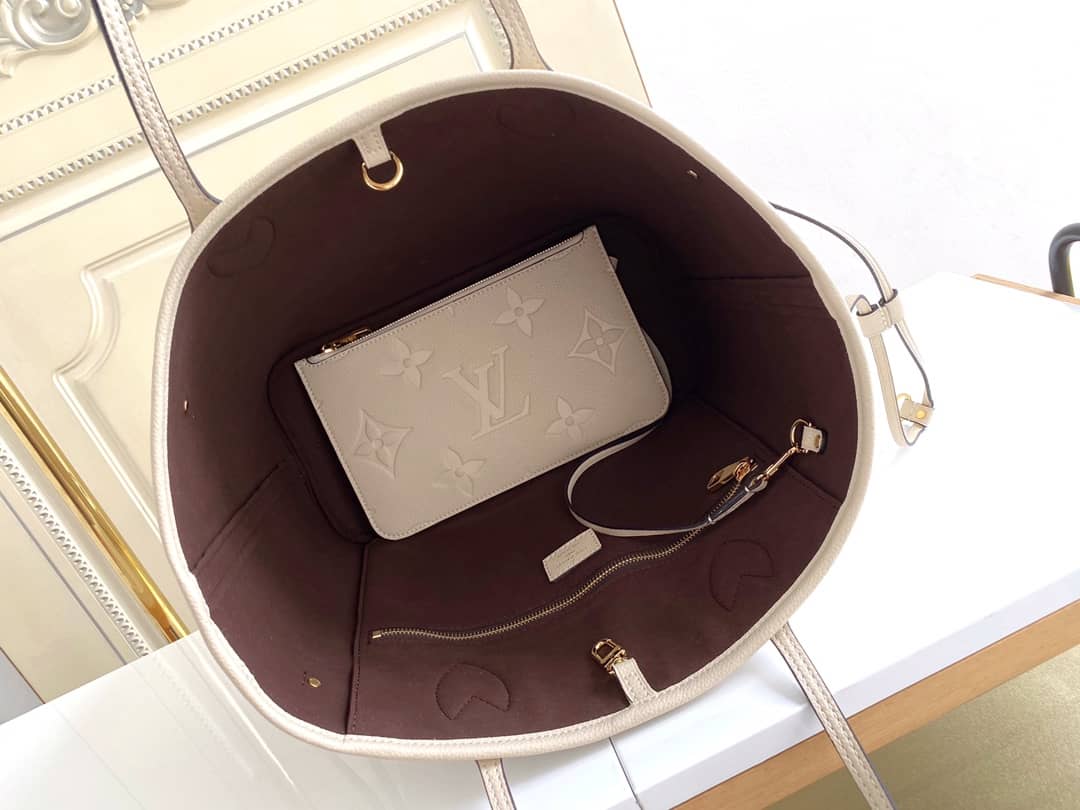 Best Replica Louis Vuitton Monogram Empreinte Neverfull MM White M45684 Replica Tote - Colareps