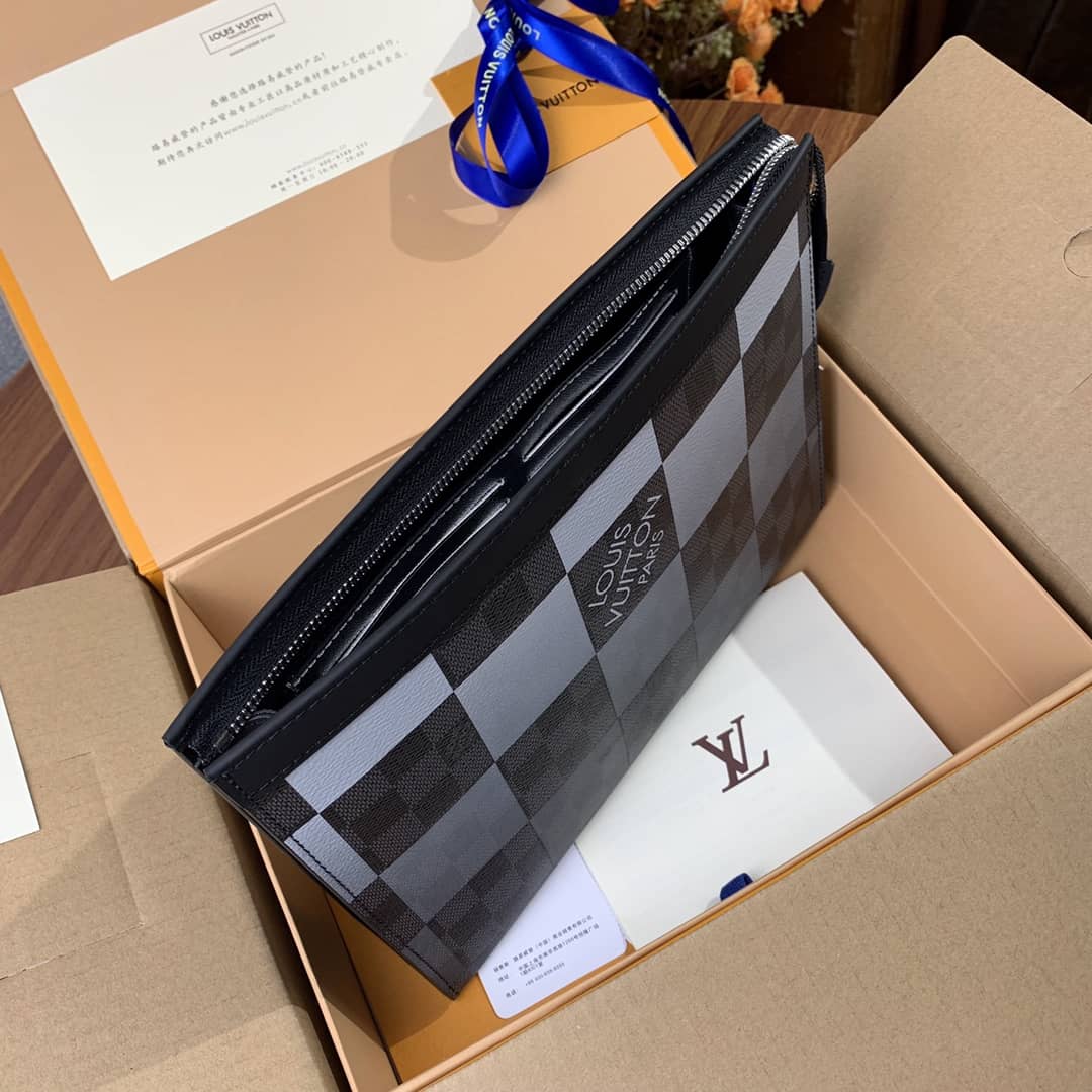 L0vis Vvtt0n Pochette Voyage MM Damier Giant Canvas Replica Orange N60412