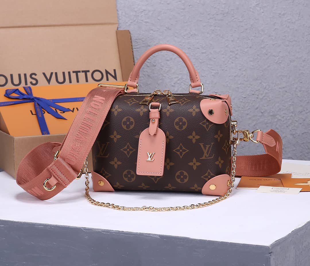 Best Replica Louis Vuitton Petite Malle Souple Monogram Bag Replica Pink M45571 - Colareps