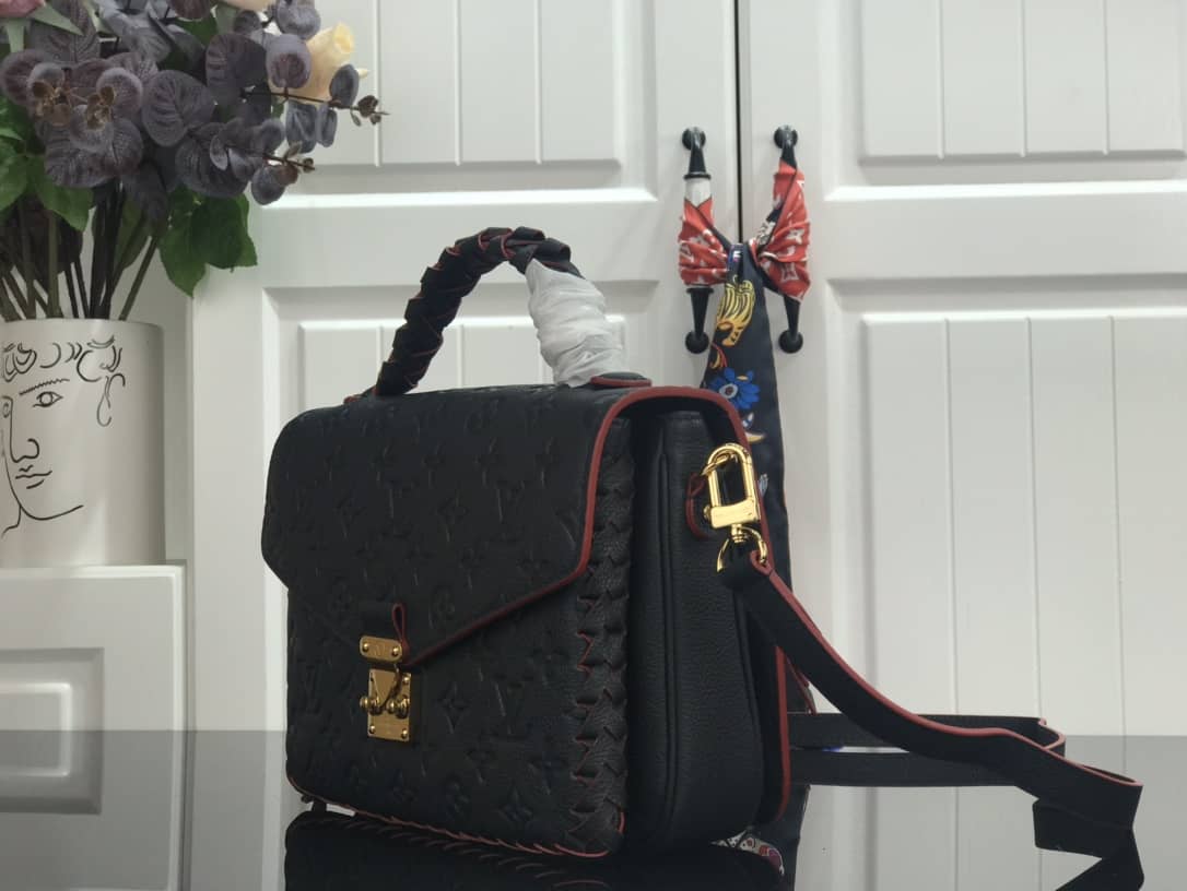 Best Replica Louis Vuitton Pochette Metis Braided Monogram Empreinte Replica Black M43942 - Colareps